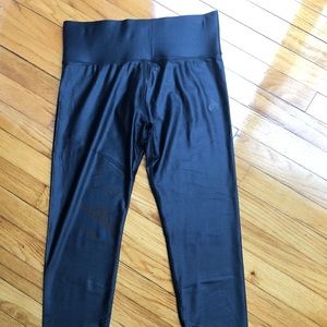 Ryderwear Wet Look High Waisted Leggings, Black/Large